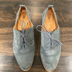 Frye Blue Suede Oxfords